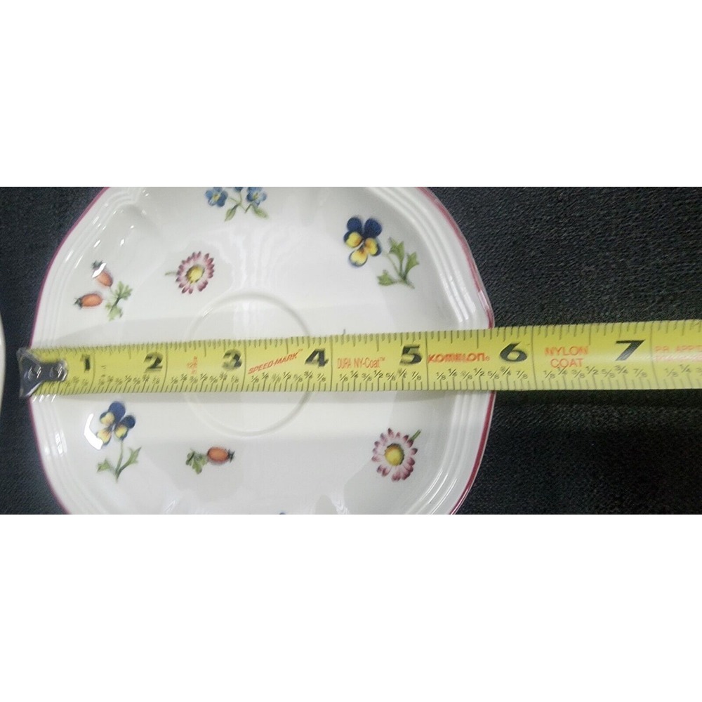 PETITE FLEUR Villeroy & Boch 8pc Set Salt Pepper Shaker Plates Bowls Saucers - Picture 12 of 15